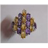 Image 1 : 3.950g Ring of Citrine and Amethyst Sterling Silver