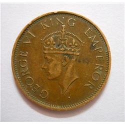 Early Indian One Quarter Anna Coin of 1920