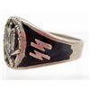 Image 2 : STERLING SILVER GERMAN NAZI ENAMELED SS ARMY ASSAULT RING