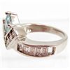 Image 2 : STERLING SILVER AQUAMARINE & TOPAZ RING - SZ. 9