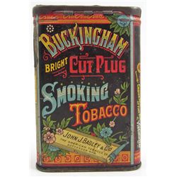 VINTAGE BUCKINGHAM BRIGHT CUT PLUG TOBACCO ADVERTISING POCKET TIN