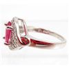 Image 2 : WHITE GOLD OVER STERLING SILVER PINK RUBY & TOPAZ RING - SZ. 6