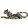 Image 1 : LEOPARD BROOCH PIN - EMERALD RHINESTONES