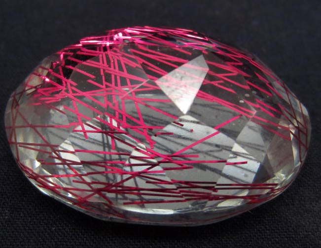 5622 - 52.65 CT. PINK NEEDLES RUTILE QUARTZ CUT OVAL GEMSTONE