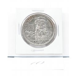 1958 Canadian Silver Totem one Dollar Coin