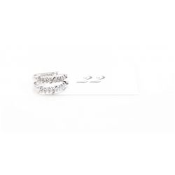 Sterling Silver Brand New Diamond Hoop Earrings