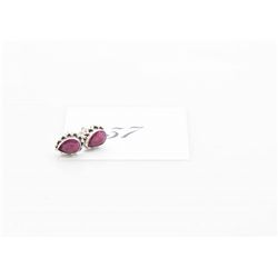 Sterling Silver Ruby Earrings