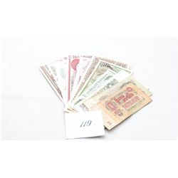 manilla envelope filled with assorted bank notes