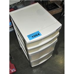 4 compartment plastic rolling storage cabinet