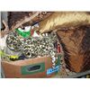 Image 1 : Shelf lot of throw cushions and box of beanie