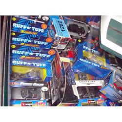 Showcase filled with diecast metal collectors cars