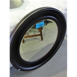 Round bevelled decorative wall mirror