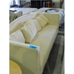 Off white microfiber suede sofa with 4 cushions