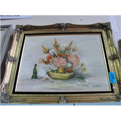 Framed original oil on canvas painting by H N