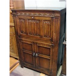 Rare english oak antique liqour cabinet circa 1920