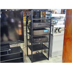 Black stereo equipment stand