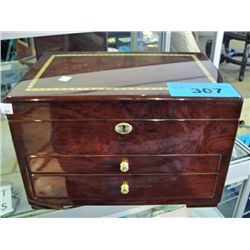 Cherry finish cigar humidor and poker cabinet