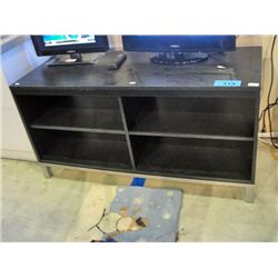 Black TV entertainment stand holds up to 55" TV