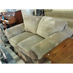 3pc goldish green upholstered living room set;