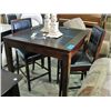 Image 1 : Black leather top cafe height table with 2