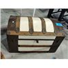 Image 1 : Victorian embossed camel back steamer trunk