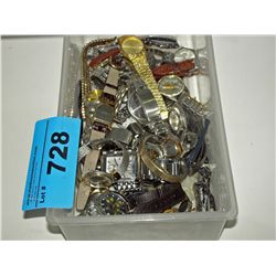 plastic storage box filled with assorted wrist