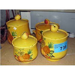 4pc ceramic california US pottery canister set