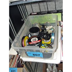 Box of assorted fishermans spinning reels and