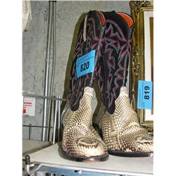 Pair of snakeskin cowboy boots