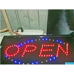 Lighted open sign