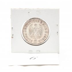 Nazi German Silver 80% Paul Von Hindenburg Coin