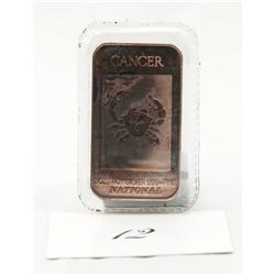 One Ounce Silver Cancer Zodiak Sign bar