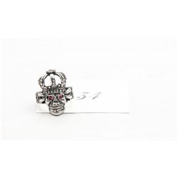 Man's Skull & Crown Biker Ring