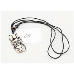 Native Bear & Wolf Carved Pendant & Necklace