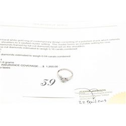 14k white gold ring with 13 cut diamonds