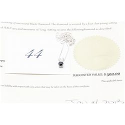 Genuine 0.55carat black diamond solitaire necklace