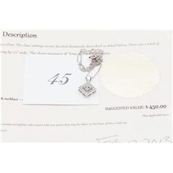 Diamond necklace set with 9 diamonds