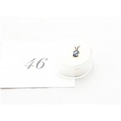 Sterling silver oval cut sapphire pendant