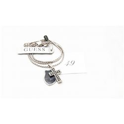 Guess crystal cross necklace and box