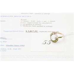 10k gold 5.81carat custom made topaz-tourmaline-