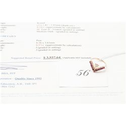 14k gold 0.91carat custom made diamond and ruby