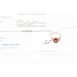 14k gold 1.98carat custom made tourmaline and