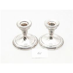 Pair of sterling silver candle holders