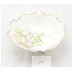 RS Prussia footed porcelain candy bowl, hand