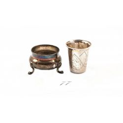 2 antique sterling silver salts