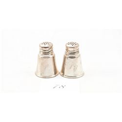 Pair of sterling silver salt and pepper shakers