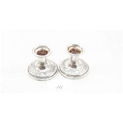 Pair of sterling silver candle holders