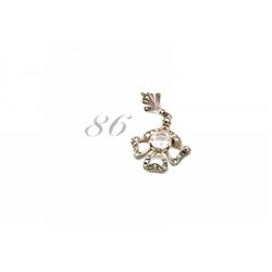 Estate silver pendant with cubic zirconia gemstone