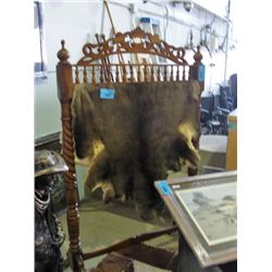 Solid mahogany quilt or blanket hanger