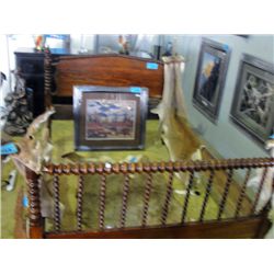 Antique sugar twist double mahogany and oak